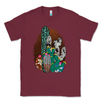 Burgundy Western Cowhide Cactus Classic Tee - Bettercallsaul