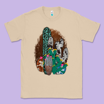 Western Cowhide Cactus Classic Tee Designed By Bettercallsaul