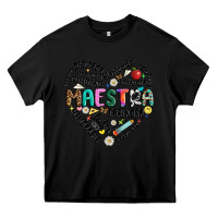 Black retro maestra word Heavy Core Tee - JahusDesignShop