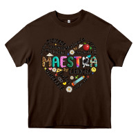 Chocolate Brown retro maestra word Heavy Core Tee - JahusDesignShop
