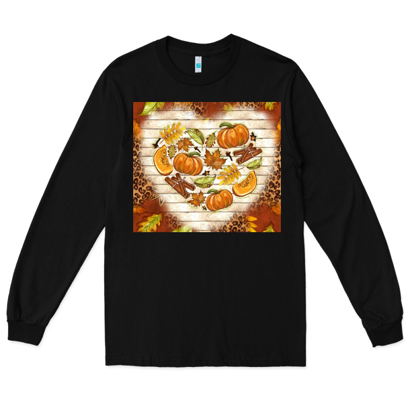 Fall Heart With Leopard Long Sleeve Tee by TumblerDesignByShophia | Teevron
