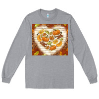 Heather Grey fall heart with leopard Long Sleeve Tee - TumblerDesignByShophia