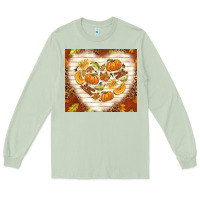 Matcha fall heart with leopard Long Sleeve Tee - TumblerDesignByShophia