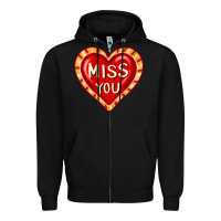 Black valentine's day hearts 6 Zipper Hoodie - FaDigitalArtStudio