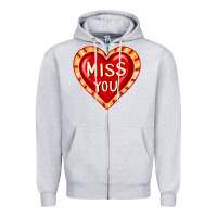 Heather Grey valentine's day hearts 6 Zipper Hoodie - FaDigitalArtStudio