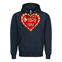 Navy valentine's day hearts 6 Zipper Hoodie - FaDigitalArtStudio