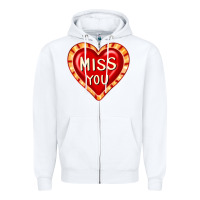 White valentine's day hearts 6 Zipper Hoodie - FaDigitalArtStudio