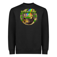 Black St. Patrick's Shamrock farm Heavyweight Sweatshirt - CowGirlArtShop