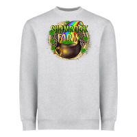 Heather Grey St. Patrick's Shamrock farm Heavyweight Sweatshirt - CowGirlArtShop