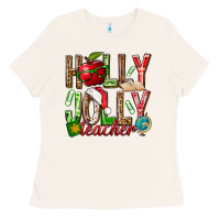 Bone holly jolly teacher Ladies Tee - NancyCooperArtShop