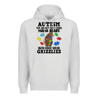 Dove Grey Autism grizzlies Premium Hoodie - FaDigitalArtStudio