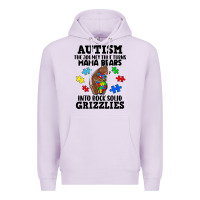 Lilac Autism grizzlies Premium Hoodie - FaDigitalArtStudio