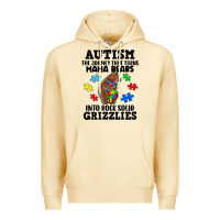 Pina Colada Autism grizzlies Premium Hoodie - FaDigitalArtStudio