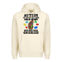 Sandshell Autism grizzlies Premium Hoodie - FaDigitalArtStudio