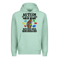 Seafoam Autism grizzlies Premium Hoodie - FaDigitalArtStudio