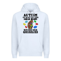 White Autism grizzlies Premium Hoodie - FaDigitalArtStudio