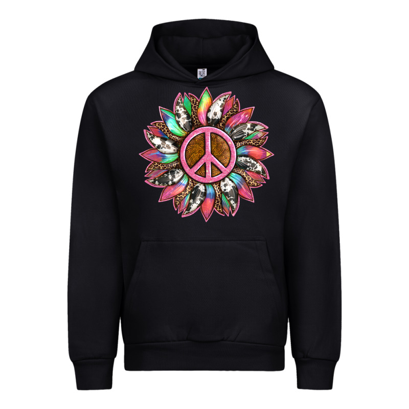 Sunflower And Tie Dye With Peace Sign Urban Hoodie by Artiststas | Teevron