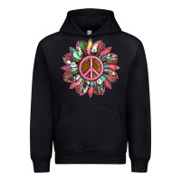 Black sunflower and tie dye with peace sign Urban Hoodie - Artiststas
