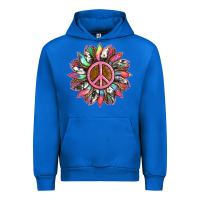 Cobalt sunflower and tie dye with peace sign Urban Hoodie - Artiststas