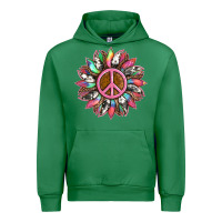 Emerald sunflower and tie dye with peace sign Urban Hoodie - Artiststas