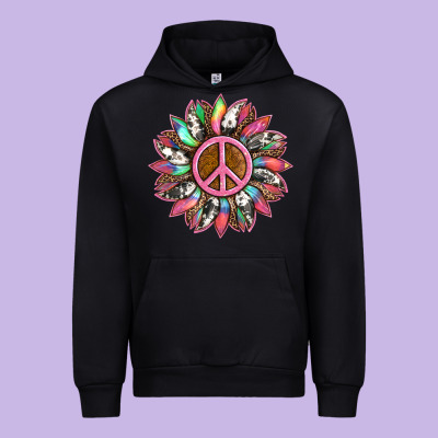 Sunflower And Tie Dye With Peace Sign Urban Hoodie Designed By Artiststas