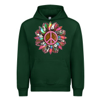 Forest Green sunflower and tie dye with peace sign Urban Hoodie - Artiststas