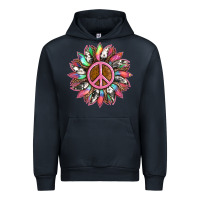 Navy sunflower and tie dye with peace sign Urban Hoodie - Artiststas