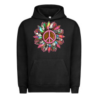 Pigment Black sunflower and tie dye with peace sign Urban Hoodie - Artiststas