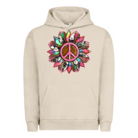Pigment French Oak sunflower and tie dye with peace sign Urban Hoodie - Artiststas