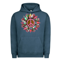 Pigment Midnight Navy sunflower and tie dye with peace sign Urban Hoodie - Artiststas