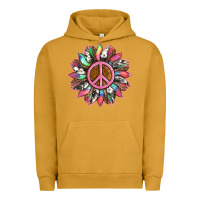 Pigment Peanut Butter sunflower and tie dye with peace sign Urban Hoodie - Artiststas