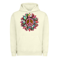 Pigment Pistachio sunflower and tie dye with peace sign Urban Hoodie - Artiststas