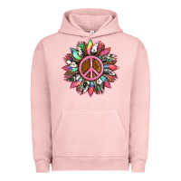 Pigment Salmon sunflower and tie dye with peace sign Urban Hoodie - Artiststas