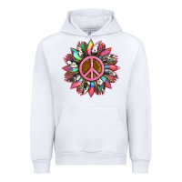 White sunflower and tie dye with peace sign Urban Hoodie - Artiststas