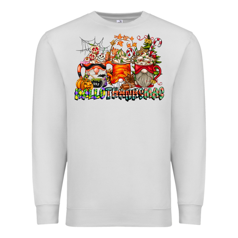 Hallothanksmas Gnome Coffee Cups Premium Sweatshirt by CowhideDigitalArt | Teevron