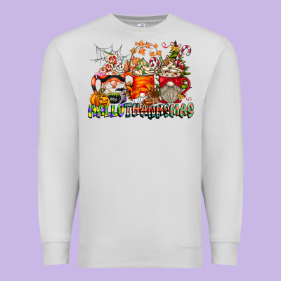 Hallothanksmas Gnome Coffee Cups Premium Sweatshirt Designed By Cowhidedigitalart