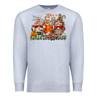 Heather Grey Hallothanksmas Gnome Coffee Cups Premium Sweatshirt - CowhideDigitalArt