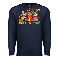 Navy Hallothanksmas Gnome Coffee Cups Premium Sweatshirt - CowhideDigitalArt