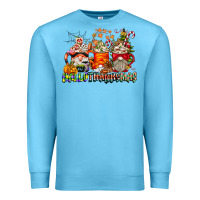 Ocean Blue Hallothanksmas Gnome Coffee Cups Premium Sweatshirt - CowhideDigitalArt