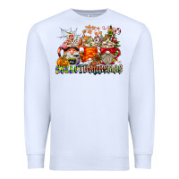 White Hallothanksmas Gnome Coffee Cups Premium Sweatshirt - CowhideDigitalArt