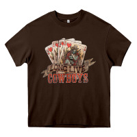 Chocolate Brown long live cowboys cards Heavy Core Tee - NancyCooperArtShop