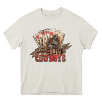 Cream long live cowboys cards Heavy Core Tee - NancyCooperArtShop