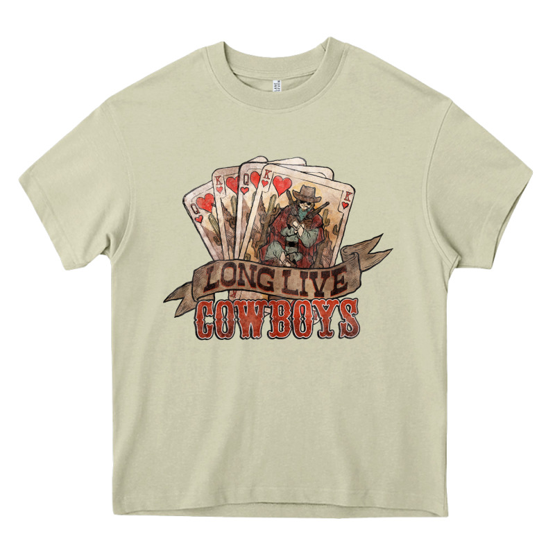 Long Live Cowboys Cards Heavy Core Tee by NancyCooperArtShop | Teevron