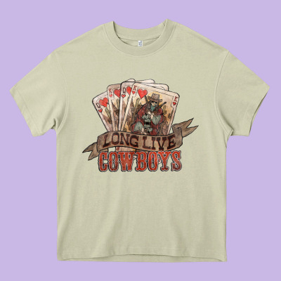 Long Live Cowboys Cards Heavy Core Tee Designed By Nancycooperartshop