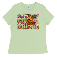 Just A Girl Who Loves Halloween Ladies Tee | Teevron