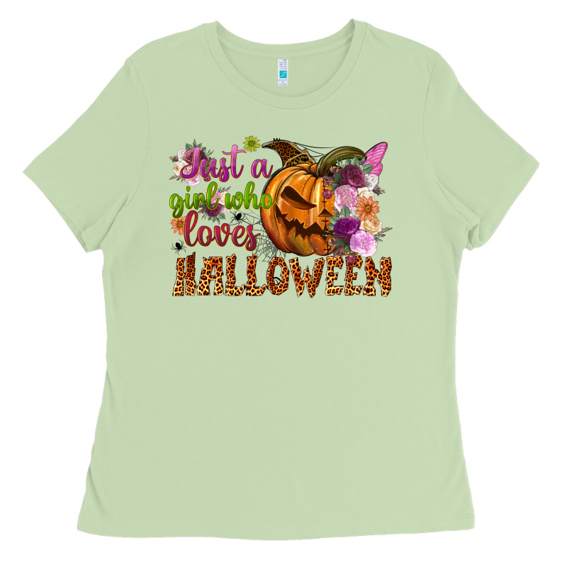 Just A Girl Who Loves Halloween Ladies Tee by NancyCooperArtShop | Teevron