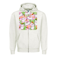 Oatmeal Heather Easter Bunnies With Carrots Seamless Pattern Zipper Hoodie - BundleAndBundleShop
