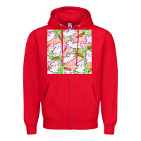 Red Easter Bunnies With Carrots Seamless Pattern Zipper Hoodie - BundleAndBundleShop