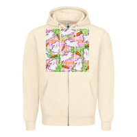 Sandshell Easter Bunnies With Carrots Seamless Pattern Zipper Hoodie - BundleAndBundleShop