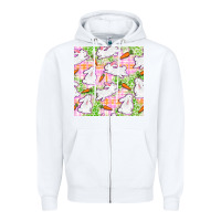 White Easter Bunnies With Carrots Seamless Pattern Zipper Hoodie - BundleAndBundleShop